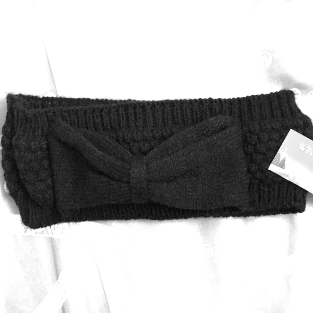 Black Nit Bow Headband